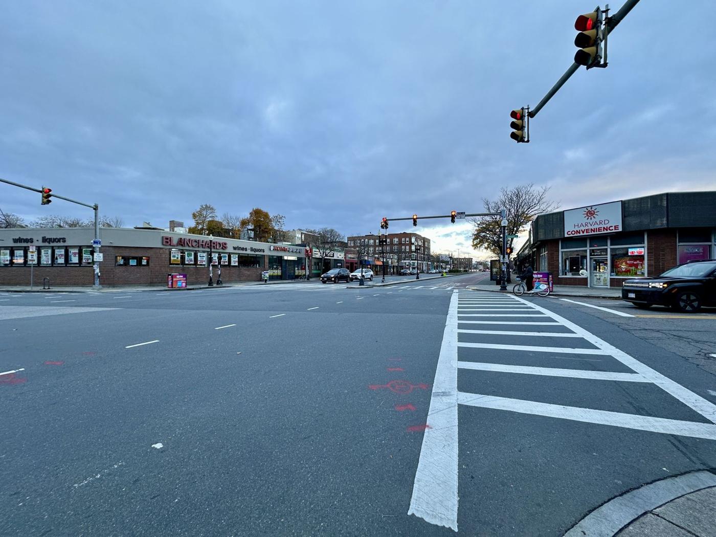 The corner of Harvard and Brighton Avenues today